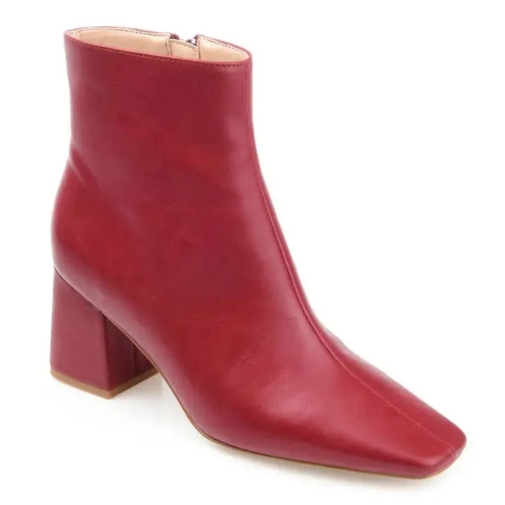 Brick Red Vegan Leather Bootie